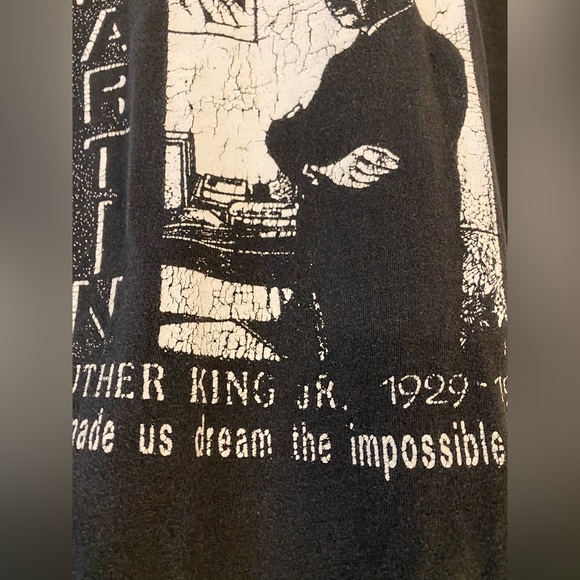 Vintage Martin Luther King Jr Memorial Rap Tee T-Shirt 1990s • USA Made Large - Picture 4 of 8